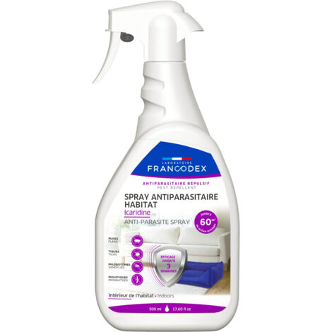 Spray Antiparasitaire Habitat Icaridine 500 ml ENVIRONNEMENT - Francodex (1/3)