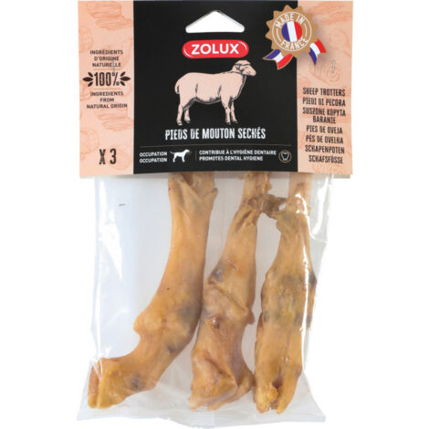 Pieds de mouton 150 g , 3 pièces friandise pour chien - zolux (1/2)