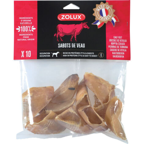 Sabots de veau 10 pièces friandises pour chien - zolux (1/2)