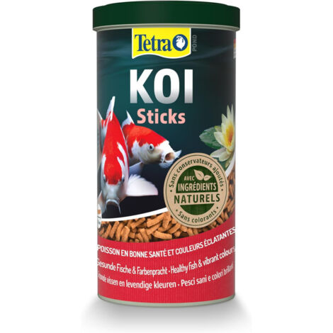 Aliment complet flottant Koï stick 1 litre , 140 g pour carpes koï de bassin - Tetra (1/4)