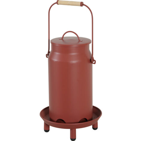 Mangeoire métal broc seau ø 24 x 40 cm rouge pour basse cour - zolux (1/3)