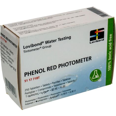 Comprimés de rouge de phénol pour photomètre – Lot de 250 pastilles – Testeur d'analyse de l'eau de piscine – Compatible avec Lovibond