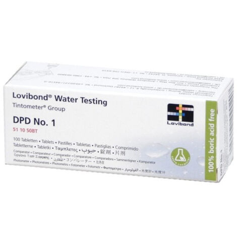 Réactif DPD1 100 pastilles pour testeur électronique Scuba – Analyse chlore libre – Pastilles résistantes aux conditions extérieures – Lovibond