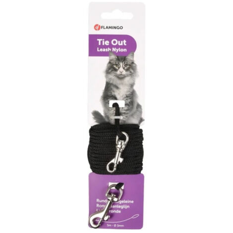 Laisse cordon d'attache  ø 3 mm  x 5 mètres pour chat - Flamingo (1/5)