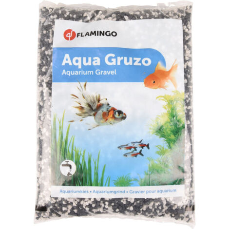 Gravier Gruzo Fin Noir Blanc 1kg pour aquarium - Flamingo (1/2)
