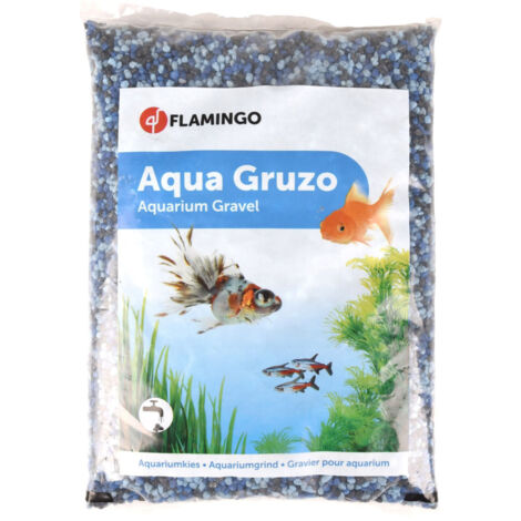 Gravier Gruzo Fin Bleu Noir Bleu foncé 1 kg pour aquarium - Flamingo (1/2)