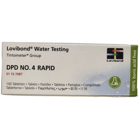 Pastilles Lovibond DPD4 pour brome ou oxygène actif DPD N 4 - Rapid (100 units) 511570BT - Lovibond