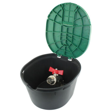 Interplast – Regard d'arrosage avec vanne 3/4 pouce – Corps en polypropylène – Hauteur 130 mm – Sortie mâle 3/4'' pour contrôle débit