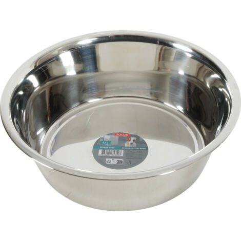 Zolux – Gamelle écuelle inox 4.1 litres pour chien – Diamètre 28 cm – Hauteur 9 cm – Base 21 cm – Conception robuste et facile à nettoyer