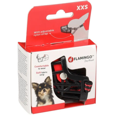Muselière 27-34 cm SILAS XXS noir  pour petit chien. - Flamingo (1/5)