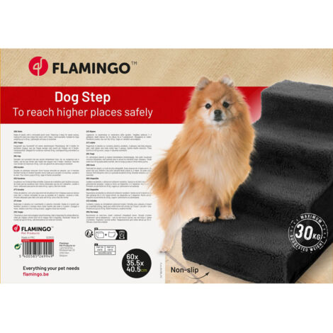 Escalier Tampa Noir pour chien max 30 kg - Flamingo (1/5)