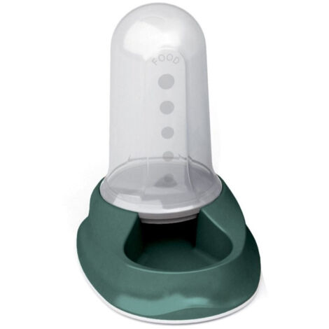 Distributeur mixte 800 ml eau ou croquettes vert antidérapant pour chien ou chat - Stefanplast (1/2)