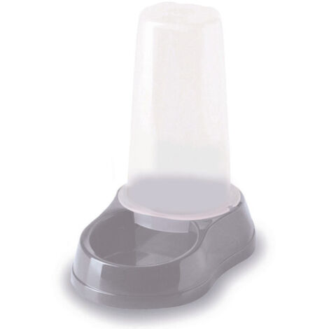 Distributeur mixte 650 ml, eau ou croquettes, gris en plastique, pour chien ou chat - Stefanplast (1/5)