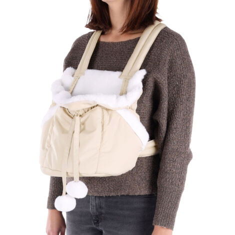 Sac de transport avant Cuddi Beige pour petit chien max 4 kg - Flamingo (1/5)