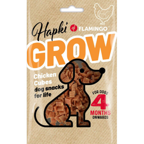 Friandises Hapki Grow Petits blocs avec poulet 85 g pour chiot a partir de 4 mois - Flamingo (1/3)