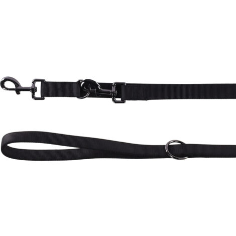 Laisse d'entrainement noir 25 mmx 2 mètre pour chien - Flamingo (1/4)