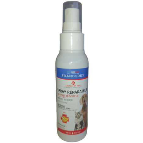 Spray réparateur miel d'acacia 100 ml, pour chats et chiens - Francodex (1/4)