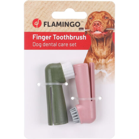 Brosse à dents de doigt pour chien - Flamingo (1/5)