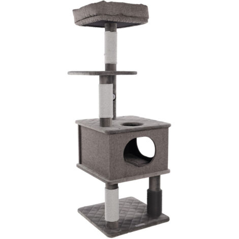 Arbre à chat Teor Gris 55 x 58 x H 142 cm pour chat - Flamingo (1/4)