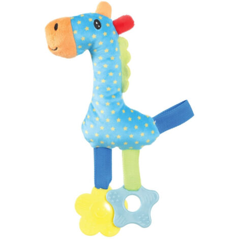 Peluche rio girafe bleu anneau à mordiller 26 cm jouet pour chiots - zolux (1/3)