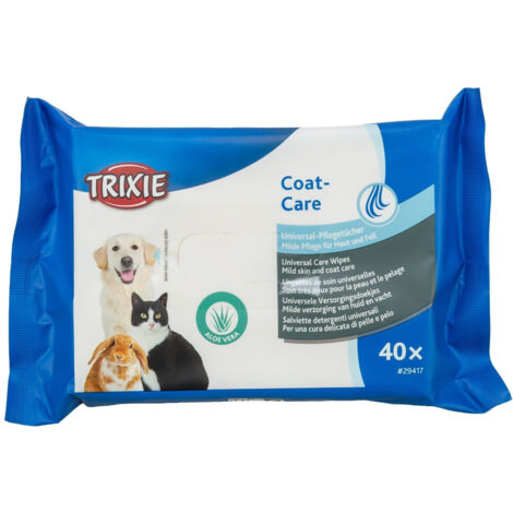 Lingettes de soin universelles paquet de 40 pièces pour chat, chien et petit animaux - Trixie (1/2)