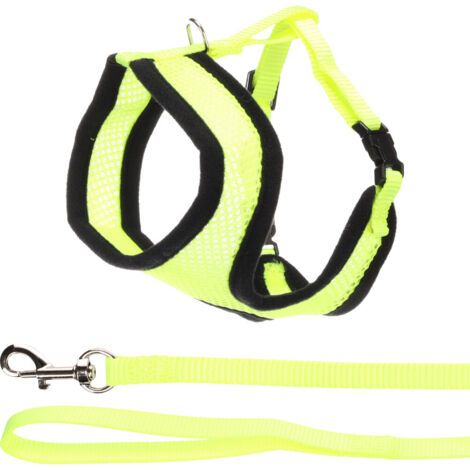 Harnais avec laisse couleur Jaune fluo pour chaton - Flamingo (1/4)