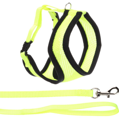 Harnais avec laisse Jaune fluo pour chat - Flamingo (1/4)