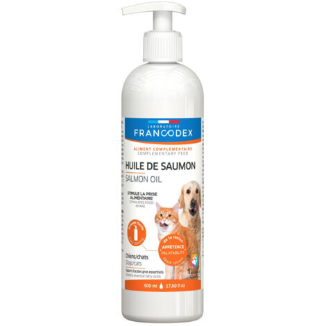 Huile de Saumon Pour chiens et chats, flacon de 500 ml - Francodex (1/2)