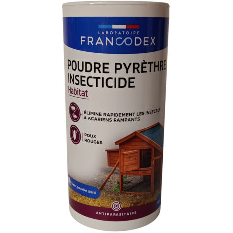 Poudre insecticide pyrèthre Habitat 500g basse-cour - Francodex (1/2)