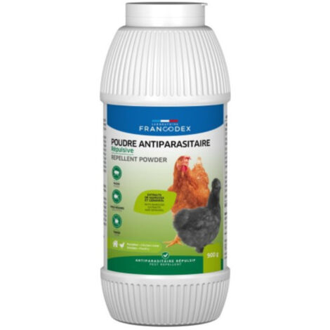 Poudre Antiparasitaire répulsive 900 g, pour volaille. - Francodex