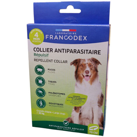 Collier Antiparasitaire Répulsif 70 cm Pour Chiens de plus de 20 kg - Francodex (1/3)