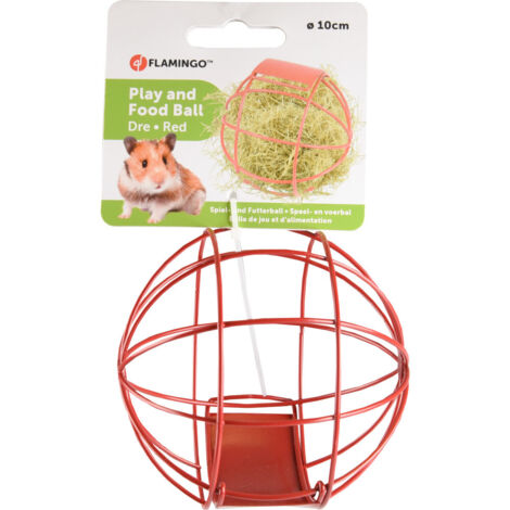 Balle à nourriture Ronde Rouge 10 cm pour rongeur - Flamingo (1/5)