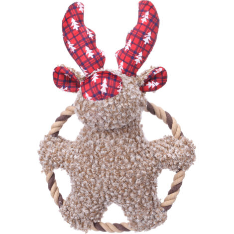Caribou Krola et Anneau Brun 29 cm jouet Noel pour chien - Flamingo (1/3)