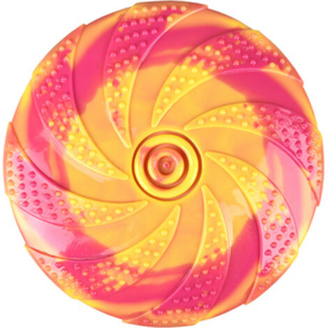 Disque Volant ZAZA, TPR, ø18 cm, jaune et rose, Jouet pour chien. - Flamingo (1/4)
