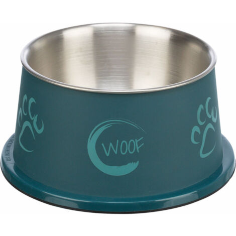Ecuelle 0.9 litre ø 19 cm  acier inox plastique couleur aléatoire pour chiens à longues oreilles, - Trixie