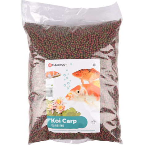 Nourriture poisson d'étang koï 15 litres, granulat 6 mm. - Flamingo