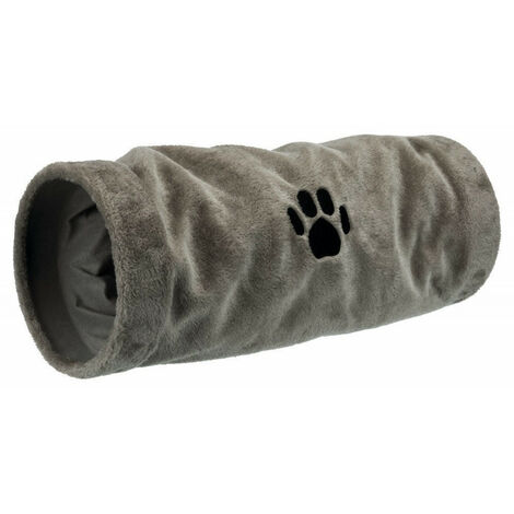 Tunnel de jeu, peluche gris ø 22 × 60 cm pour chat - Trixie
