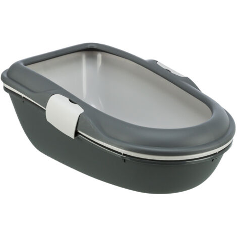 Trixie – Bac à litière Berto 39 x 22 x 59 cm gris – Système hygiénique de tri des déchets – 2 bacs et 1 tamis faciles à nettoyer (1/10)