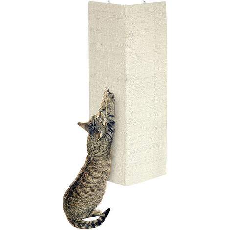 Flamingo – Griffoir sisal pour chat 28 x 52 cm – Couleur beige – Inclus : catnip – Fixation murale pour espace optimal