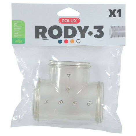 Zolux Tube T Rody gris transparent pour cages de rongeurs (1/3)