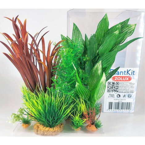 Déco plantkit idro n°2. plantes artificielles. 6 pieces. H 27 cm. décoration d'aquarium. - zolux (1/5)