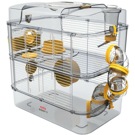 Cage Duo rody3. couleur Banane taille 41 x 27 x H40.5 cm pour rongeur - zolux