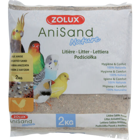 Sable Anisand nature Litière 2 kg pour oiseaux - zolux