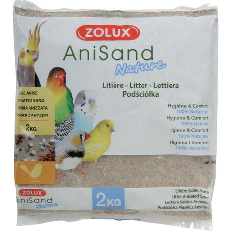 Sable Anisand nature Litière 2 kg pour oiseaux - zolux