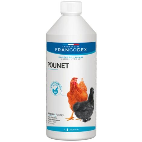 Produit anti poux rouges pour volailles 1L – Composition naturelle à base de thym et tanaisie – Lutte contre parasites et stress – Francodex
