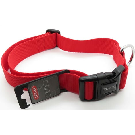 collier nylon . taille 50 - 80 cm . 40 mm . couleur rouge. pour chien.