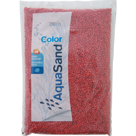 Sable décoratif 2-3 mm aqua Sand rouge framboise 1 kg pour aquarium - zolux