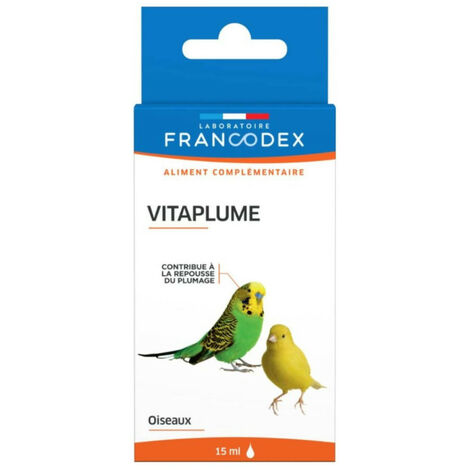 Vitaplume aliment complémentaire pour oiseaux, flacon 15 ml - Francodex (1/4)