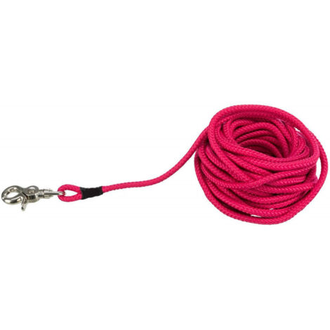 Laisse à pister, ø 6 mm x 15 M rose ronde sans dragonne pour chien - Trixie (1/2)