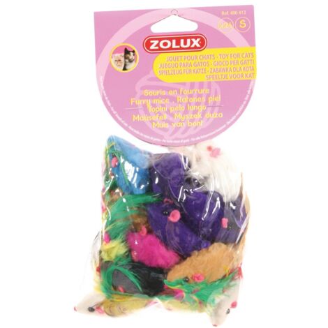 24 souris en fourrure. jouet pour chat. multi couleur . - zolux (1/3)